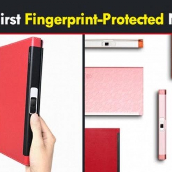 Cuốn sổ tay đầu tiên trên thế giới tích hợp bảo mật vân tay