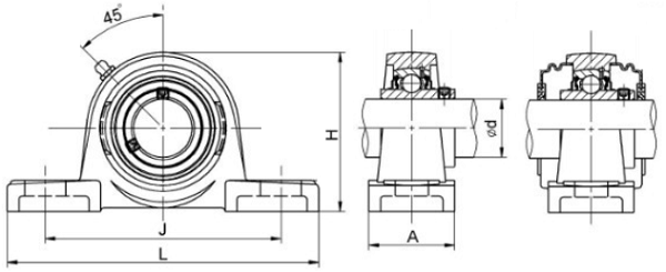 Cấu tạo kĩ thuật của một gối đỡ Asahi điển hình